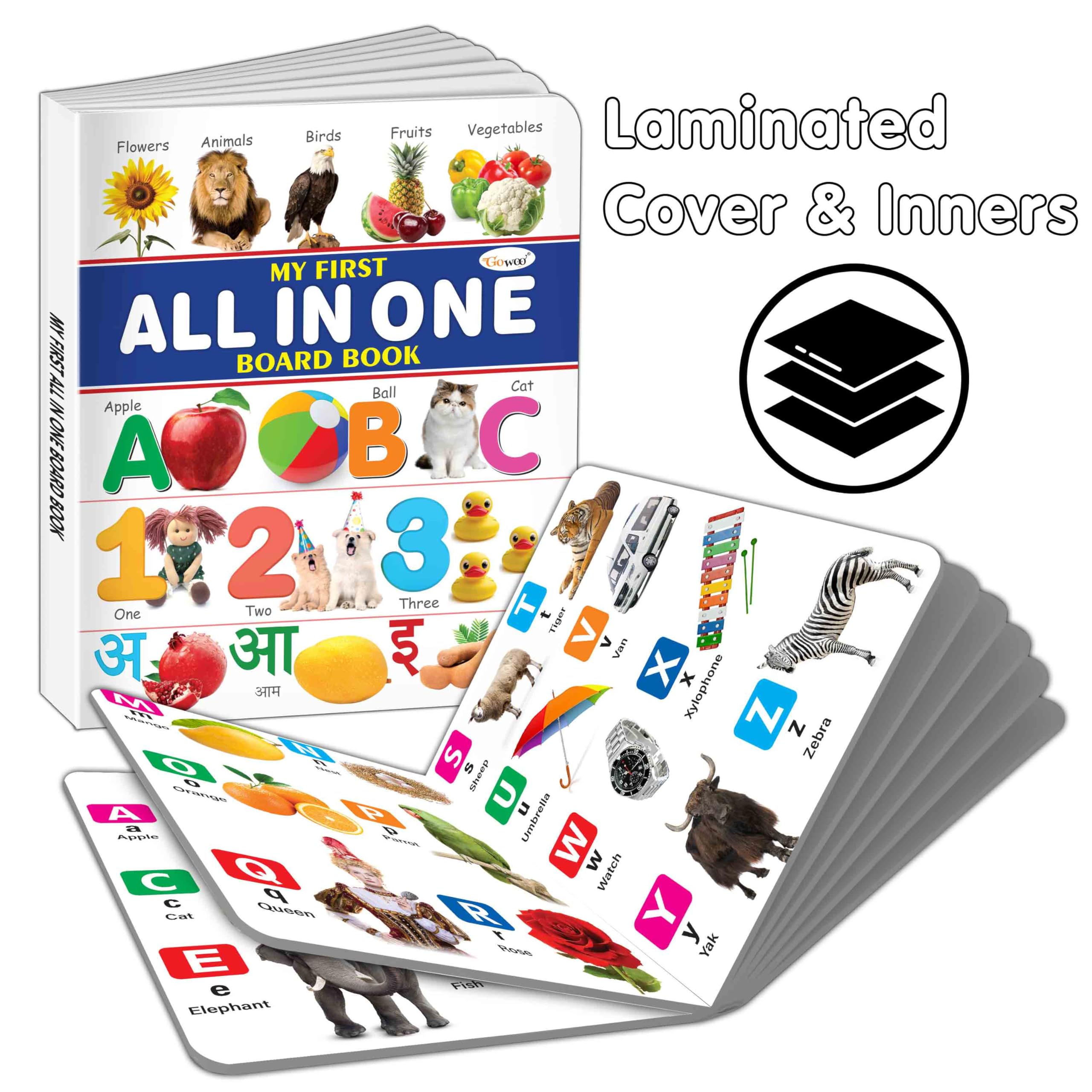 Essential Board Book Of All In One : My First All In One Board Book Educational Picture Books For Toddlers Collection, Return Gifts For Kids