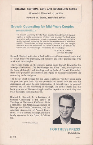 Growth counseling for midyears couples (Creative pastoral care and counseling series),Used