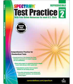 Spectrum Test Practice 2nd Grade Workbook, Math, Language Arts, Reading Comprehension, Grammar, Spelling, Vocabulary, and Writin,New