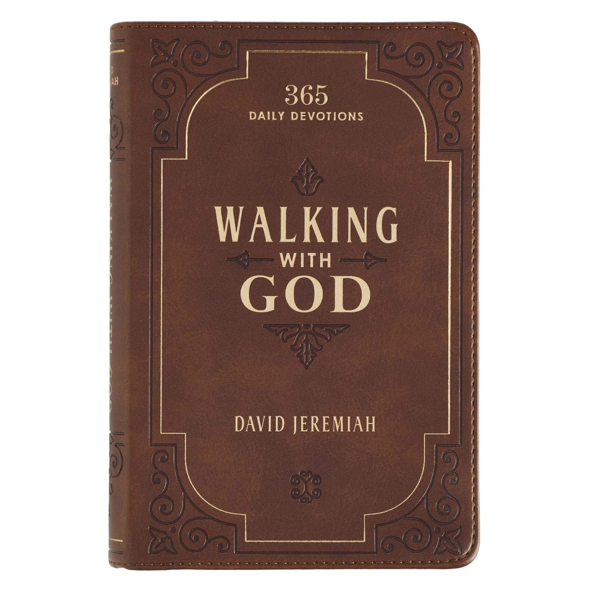 Walking with God Devotional  Brown Faux Leather Daily Devotional for Men & Women 365 Daily Devotions