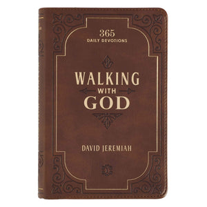 Walking with God Devotional  Brown Faux Leather Daily Devotional for Men & Women 365 Daily Devotions