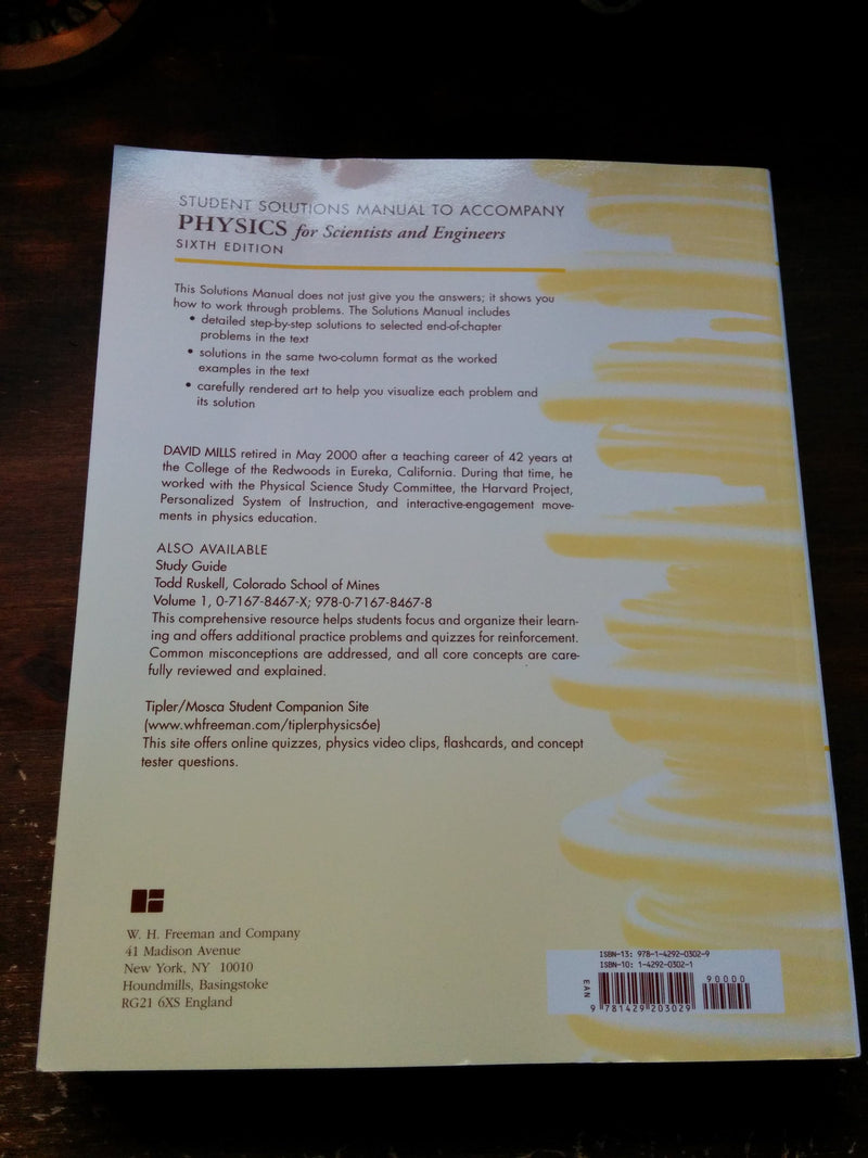 Physics for Scientists and Engineers Student Solutions Manual, Vol. 1,Used