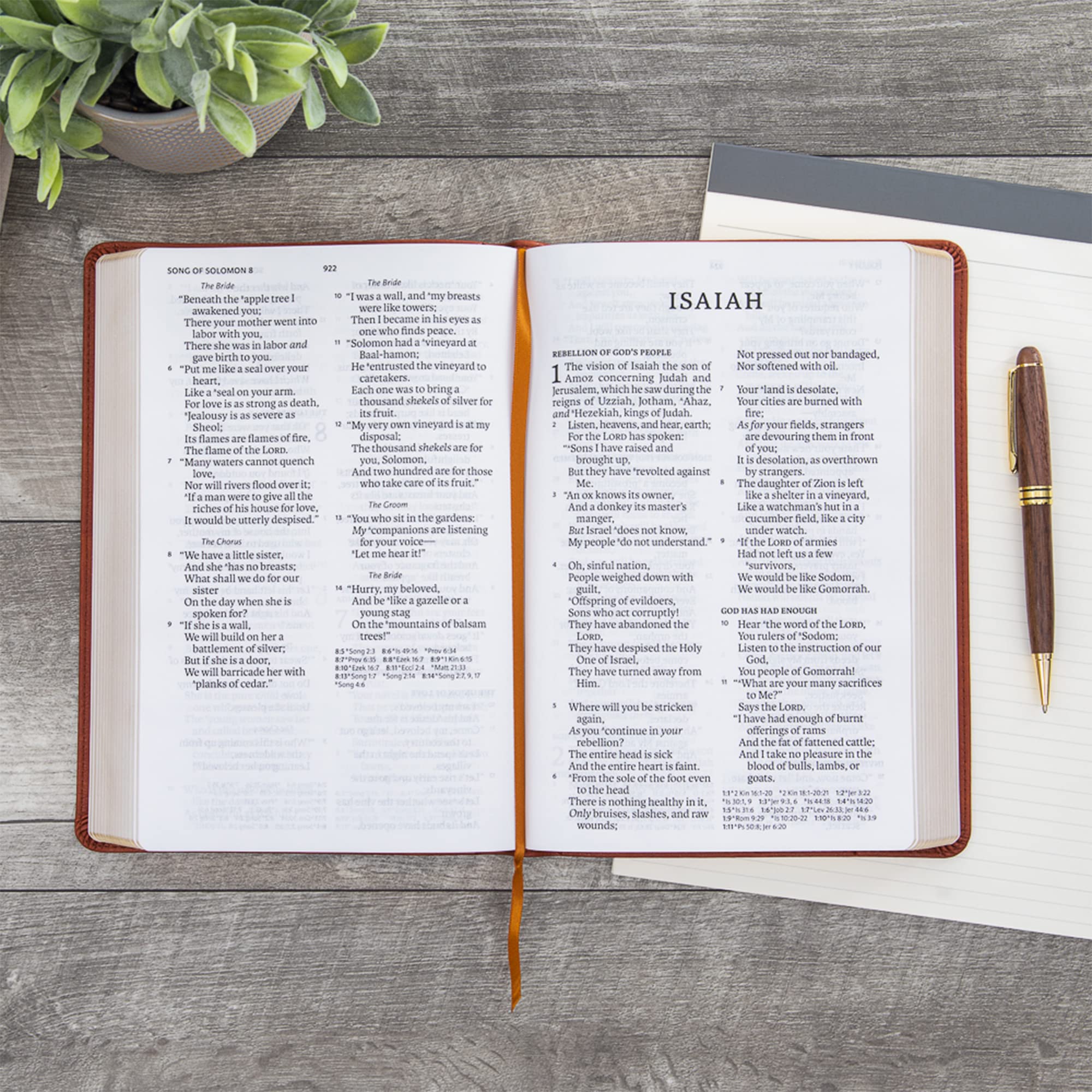 NASB Super Giant Print Reference Bible, Burnt Sienna LeatherTouch,Used