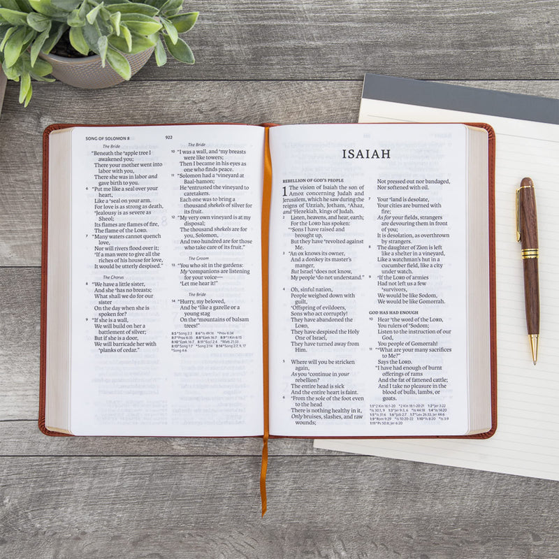 NASB Super Giant Print Reference Bible, Burnt Sienna LeatherTouch,Used