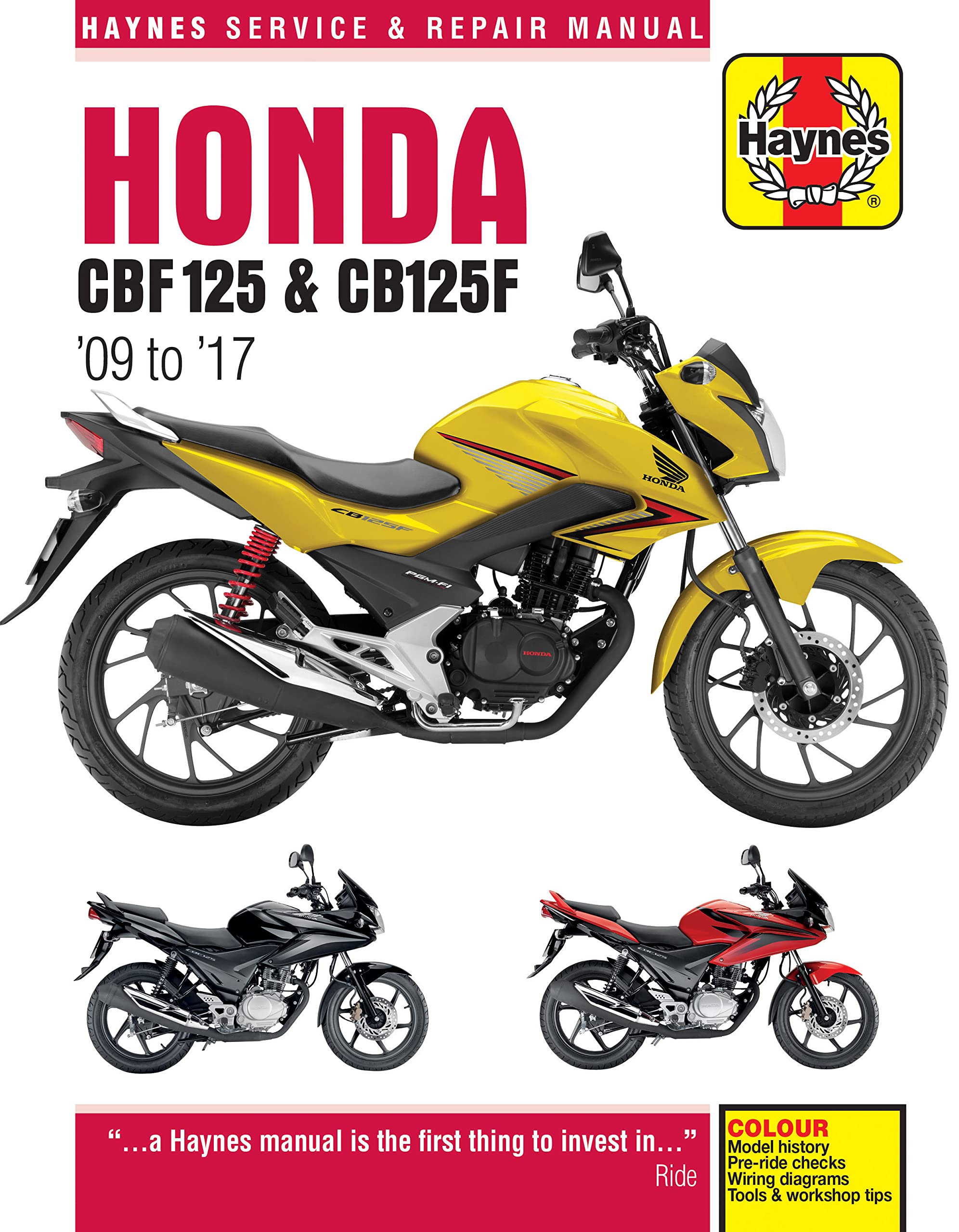Honda CBF125 and CB125F: '09 to '17 (Haynes Service & Repair Manual),Used
