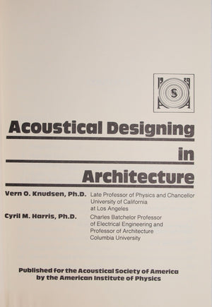 Acoustical Designing In Architecture,Used