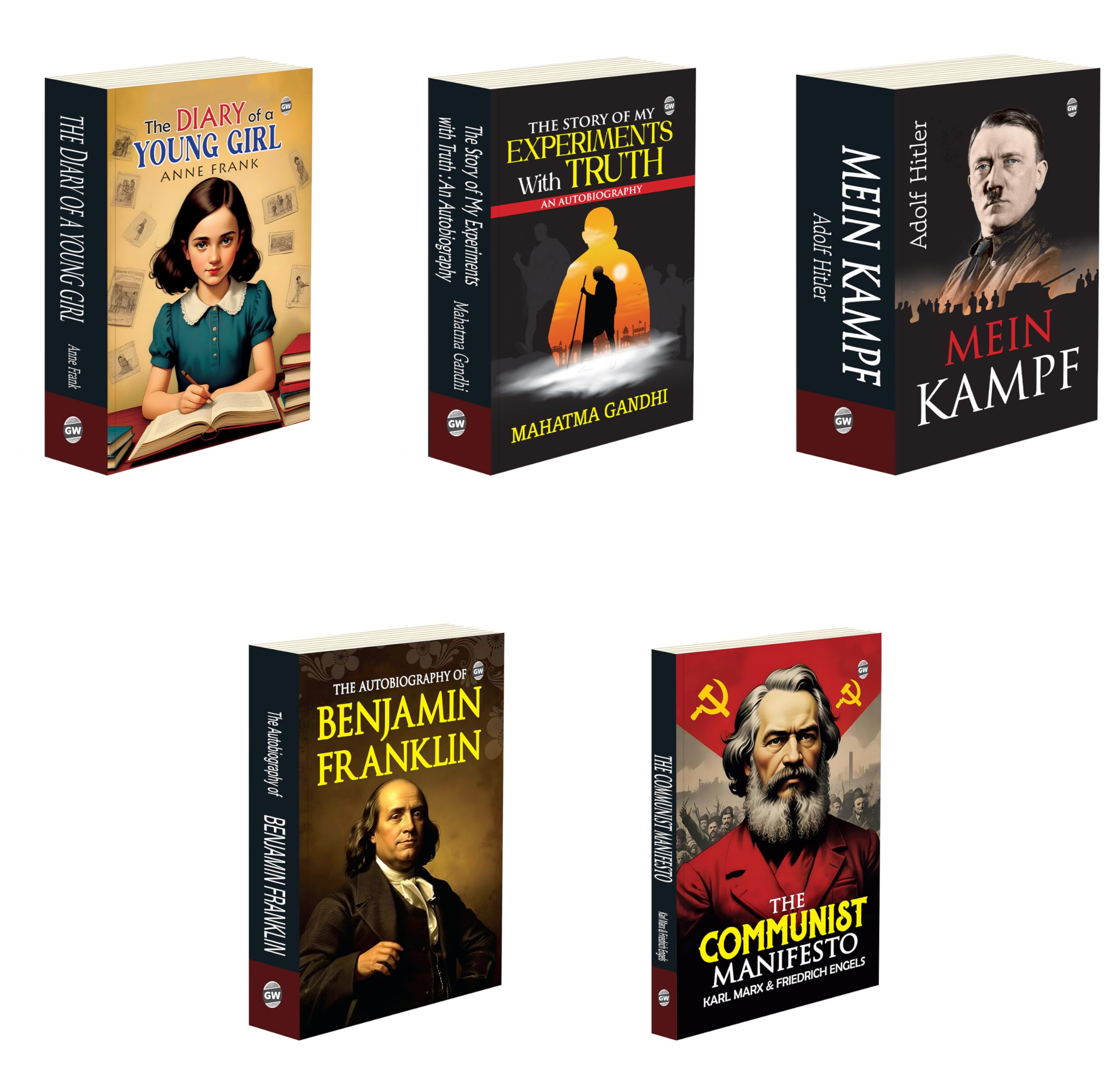 The Autobiography Of Benjamin Franklin, The Story Of My Experiments With Truth, Mein Kampf And More Novels (Paperback) : Autobiography & Philosophy Book, English Classic Novel | Combo Of 5 Novels