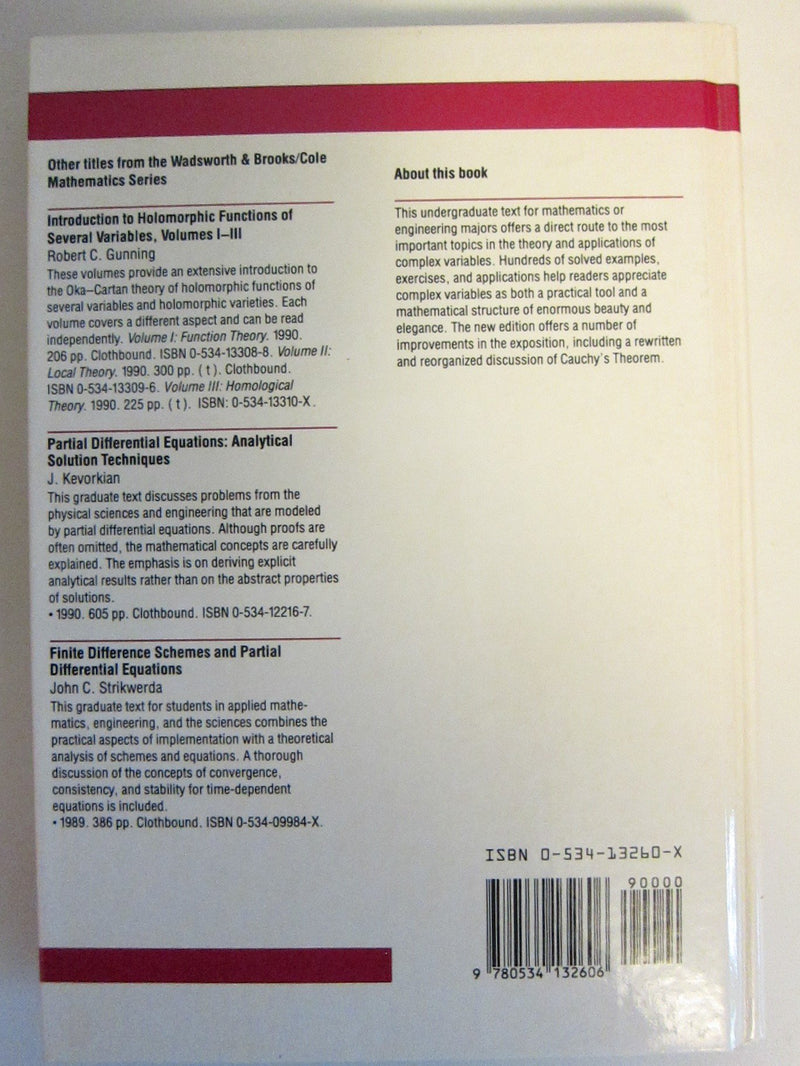 Complex Variables (The Wadsworth and Brooks/Cole Mathematics Series),New