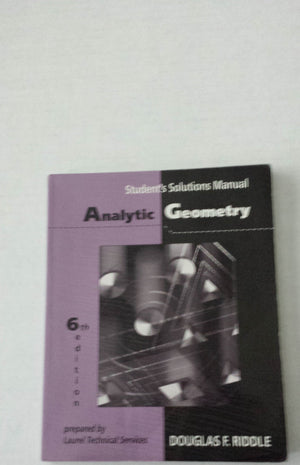 Analytic Geometry Student Solutions Manual,Used