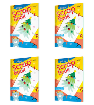 Unique Scrap Book  Colourful Scrap Books, 24 Pages Each, Colorful & Durable Craft Paper For Kids School Projects And Art Activities | Pack Of 4 A4 Size Books