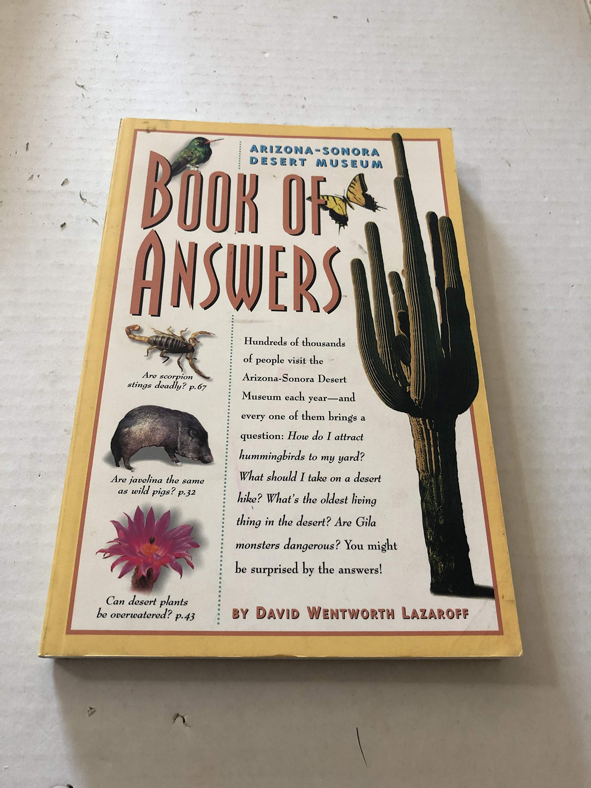 Arizonasonora Desert Museum Book Of Answers,Used