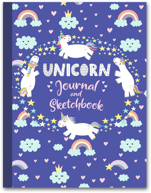 Unicorn Journal And Sketchbook: Journal And Notebook For Girls  Composition Size (7.5X9.75) With Lined And Blank Pages, Perfe