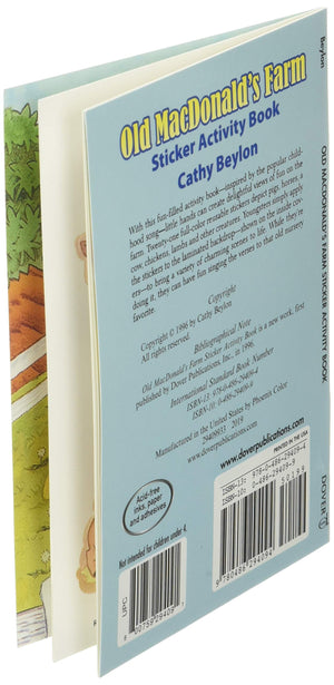 Old MacDonald's Farm Sticker Activity Book (Dover Little Activity Books: Animals),Used