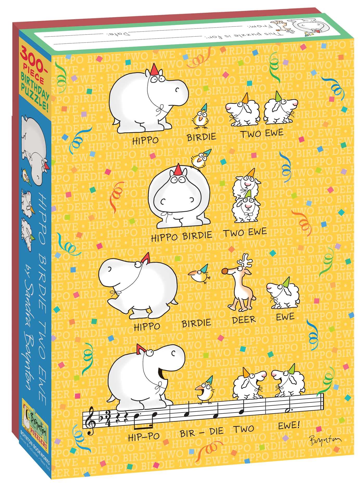 Hippo Birdie Two Ewe: 300Piece Birthday Puzzle! (Boynton For Puzzlers),New