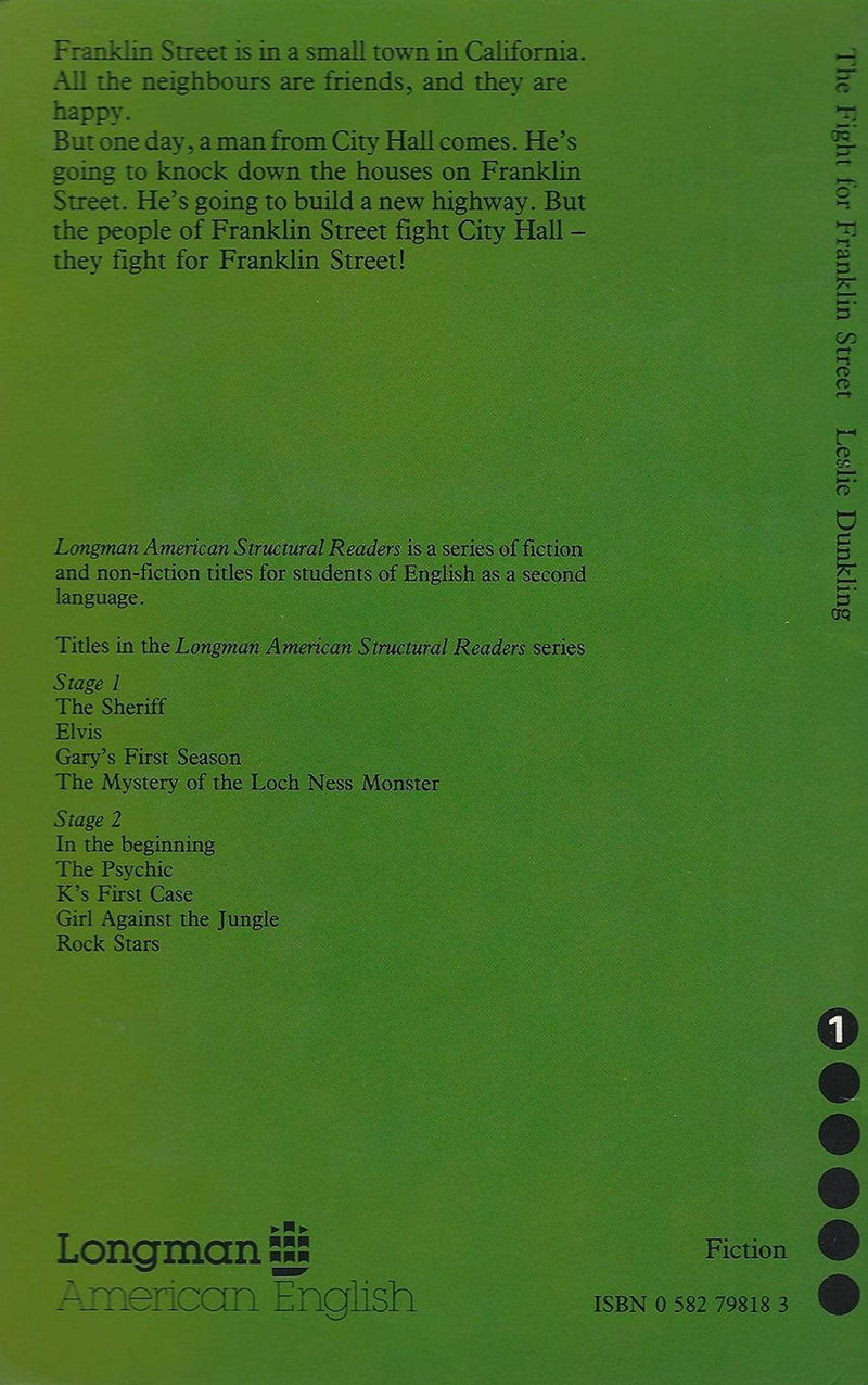 The Fight for Franklin Street (Longman American Structural Readers, Stage 1),Used