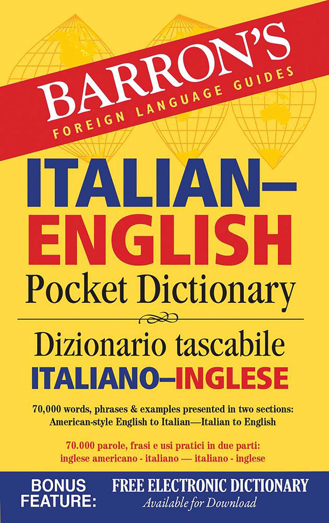 ItalianEnglish Pocket Dictionary: 70,000 words, phrases & examples (Barron's Pocket Bilingual Dictionaries),New