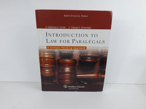 Introduction to Law for Paralegals: A Critical Thinking Approach (Aspen College Series),Used