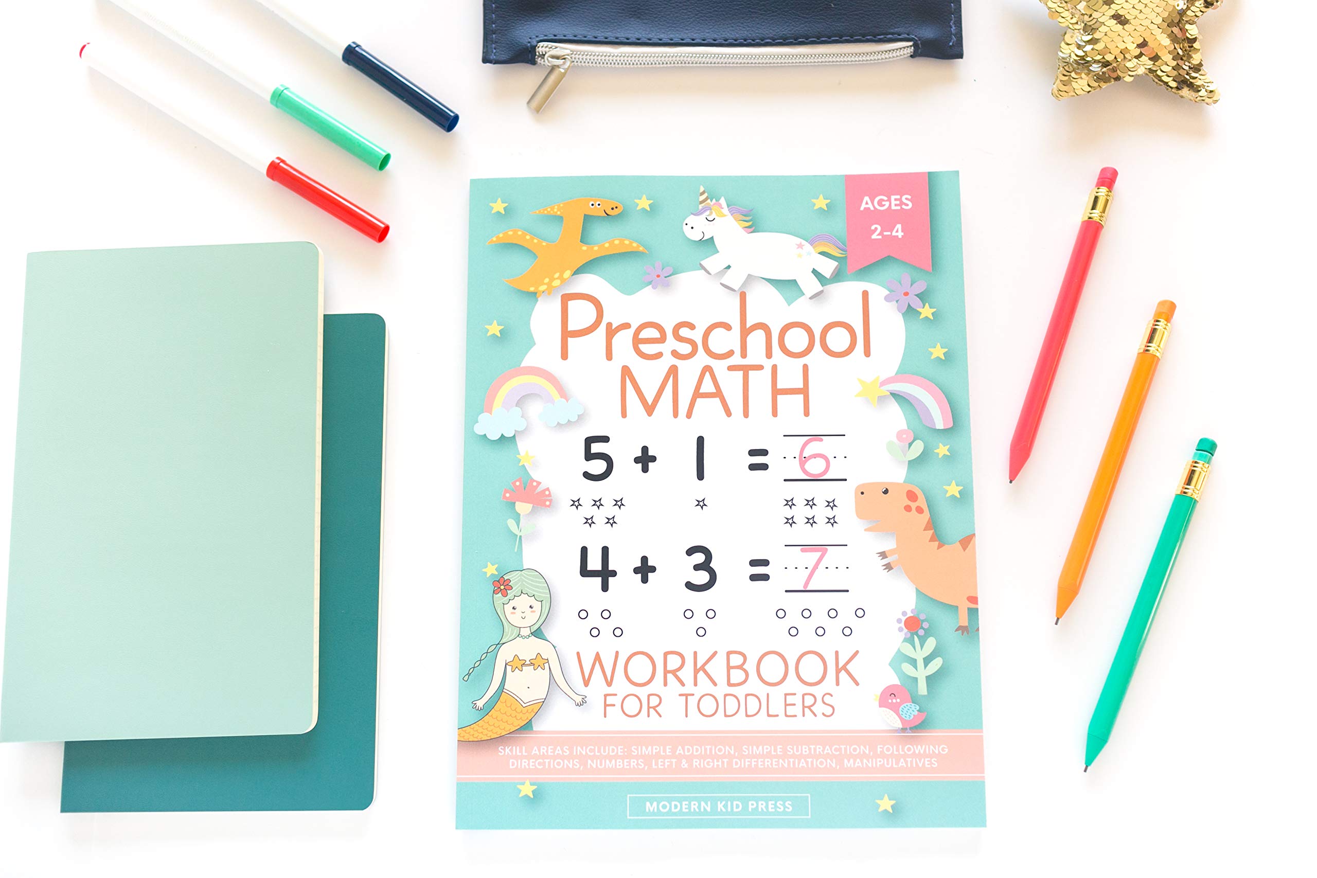 Preschool Math Workbook for Toddlers Ages 24: Beginner Math Preschool Learning Book with Number Tracing and Matching Activities,New