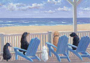 Dogs on Deck Chairs Note Cards (Stationery),New