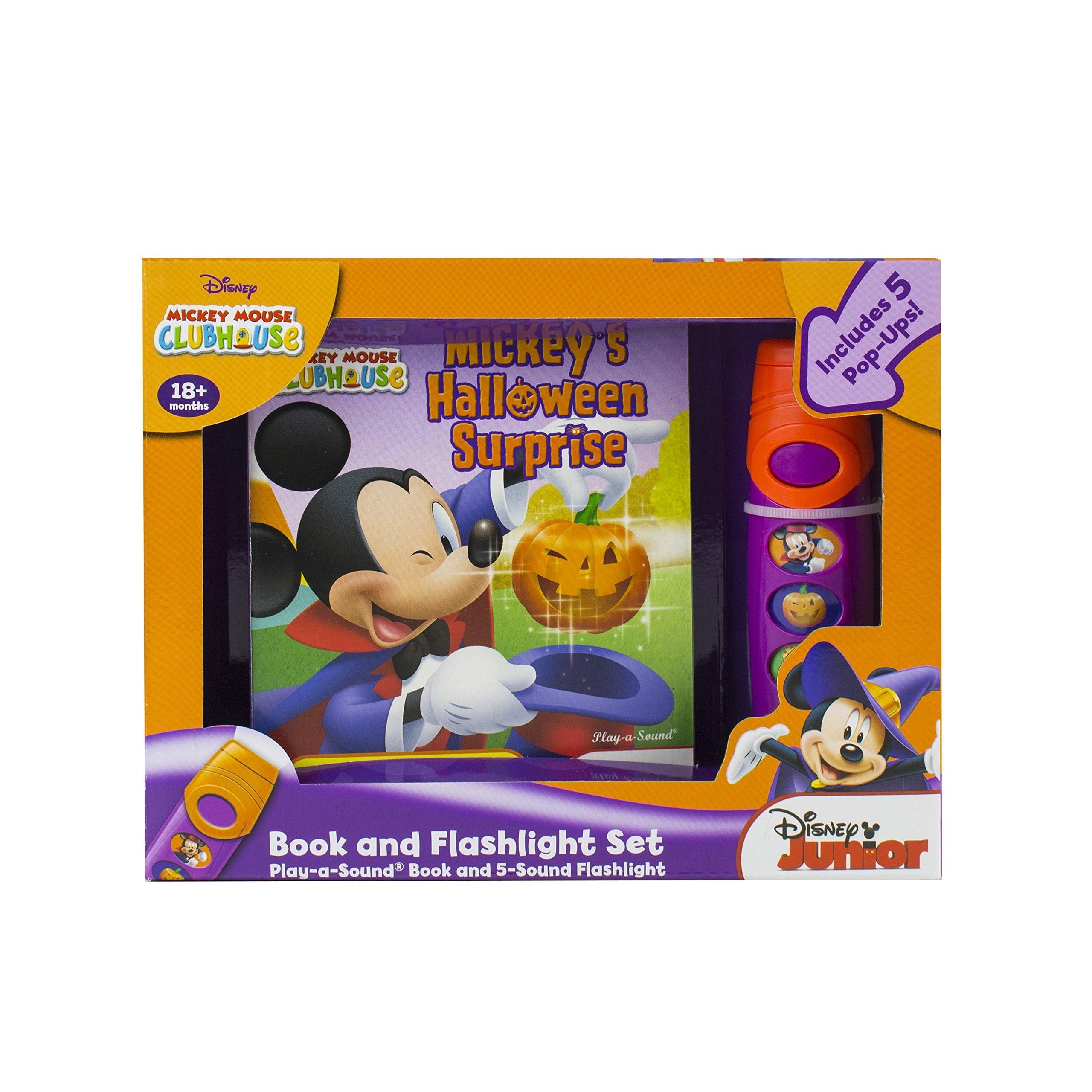 Disney Mickey Mouse Clubhouse  Halloween Surprise Sound Book and Flashlight Set  PI Kids,Used