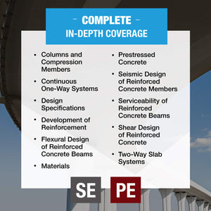 PPI Concrete Design for the PE Civil and SE Exams, 3rd Edition  A Comprehensive Review Book for the NCEES PE Civil and SE Exams,Used
