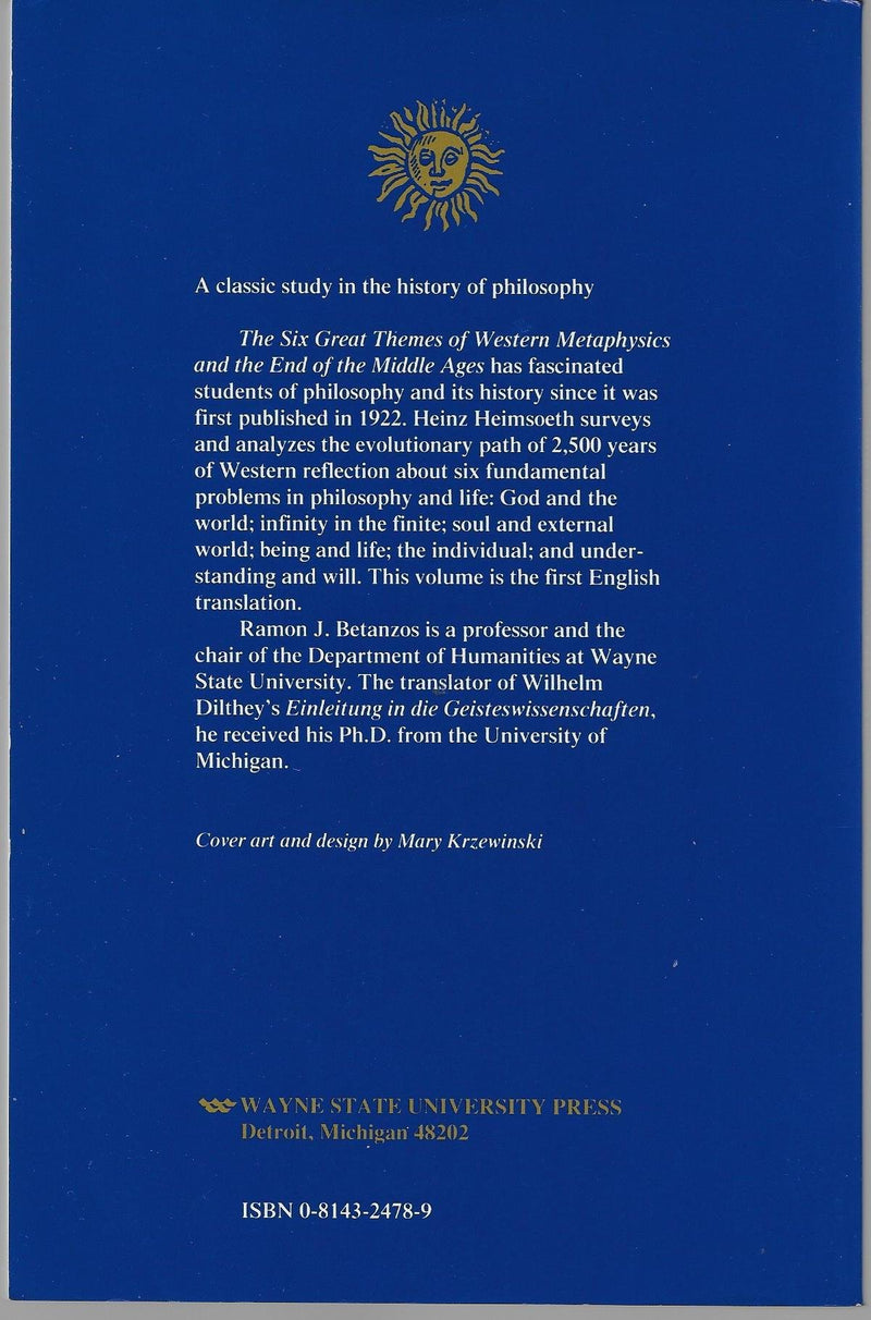 The Six Great Themes of Western Metaphysics and the End of the Middle Ages,Used