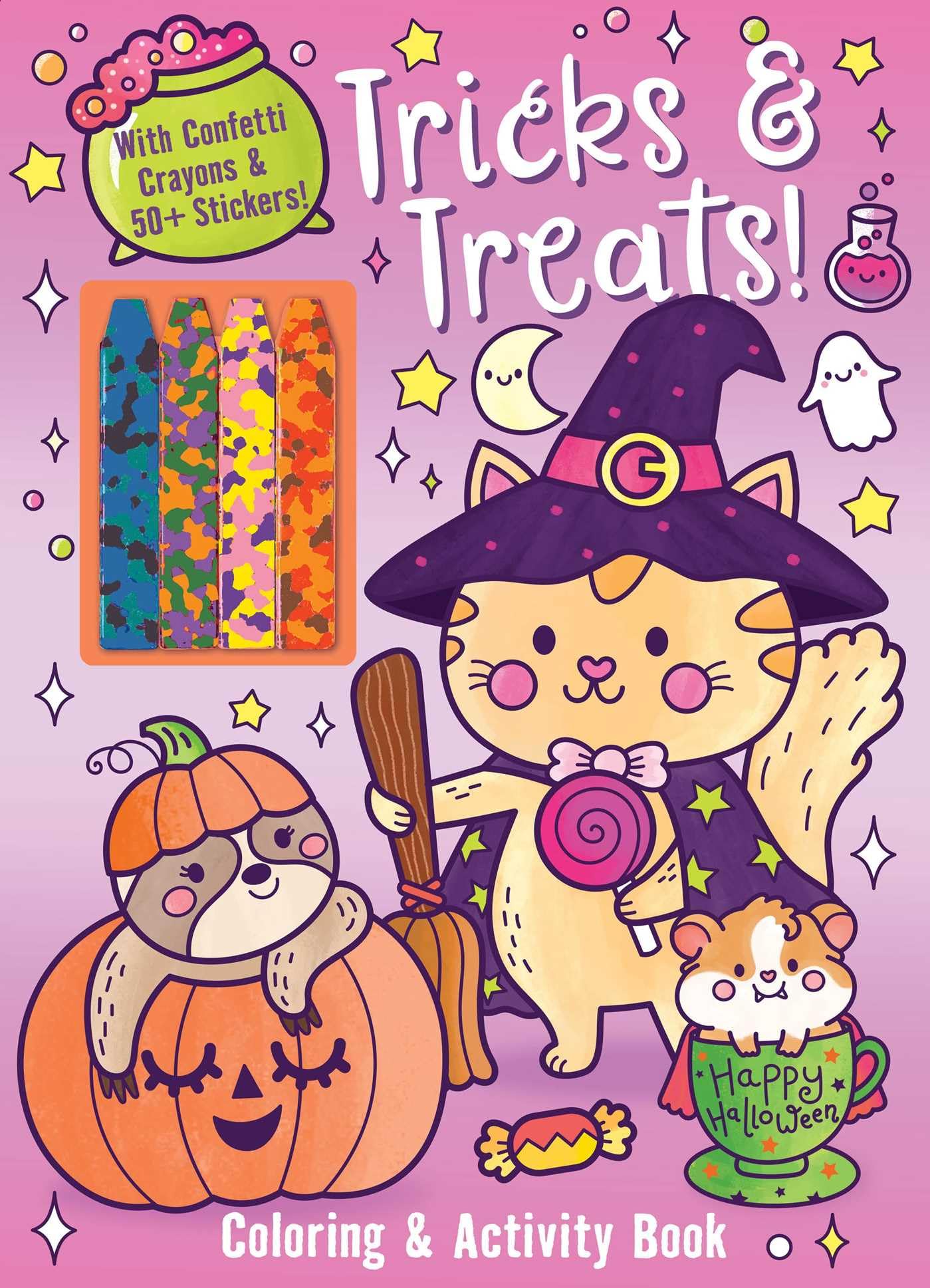 Tricks & Treats! Coloring & Activity Book With Confetti Crayons & 50+ Stickers! (Color & Activity With Crayons)