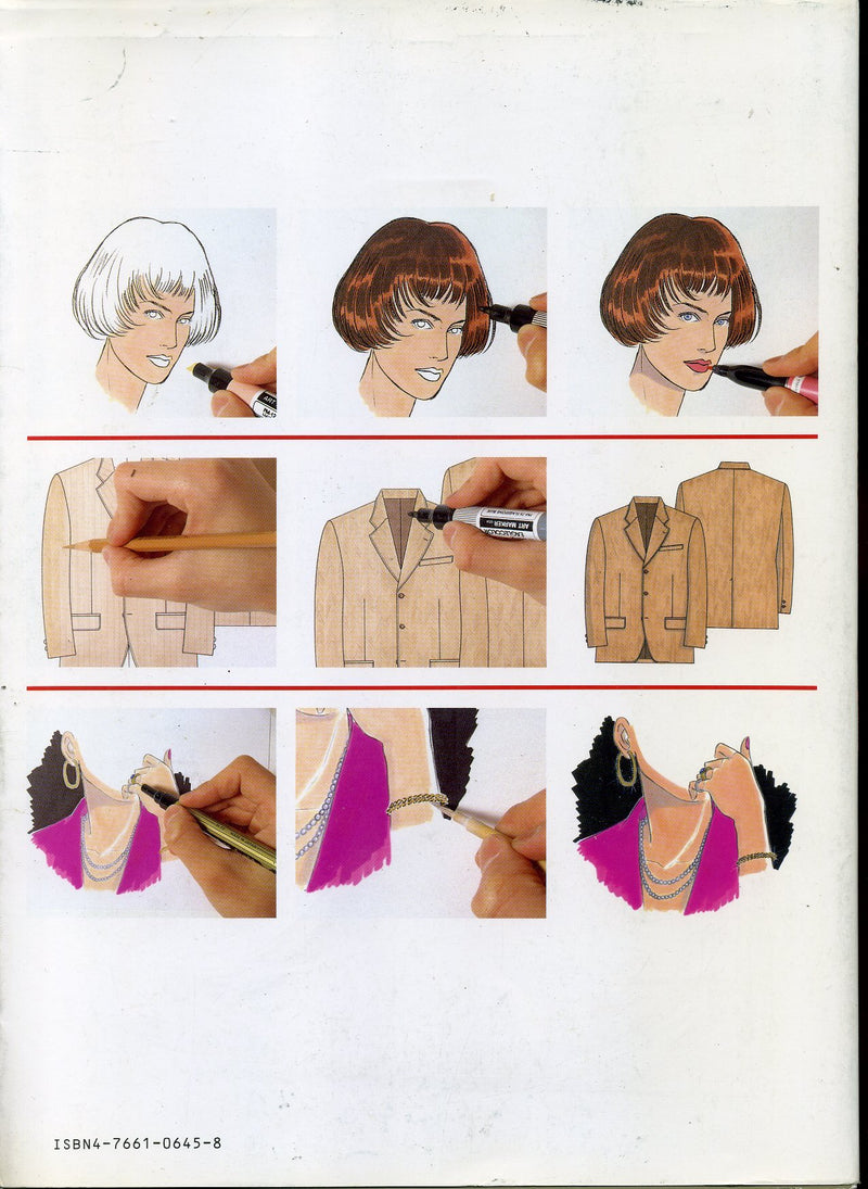 The Use Of Markers In Fashion Illustrations (Japanese And English Edition),Used