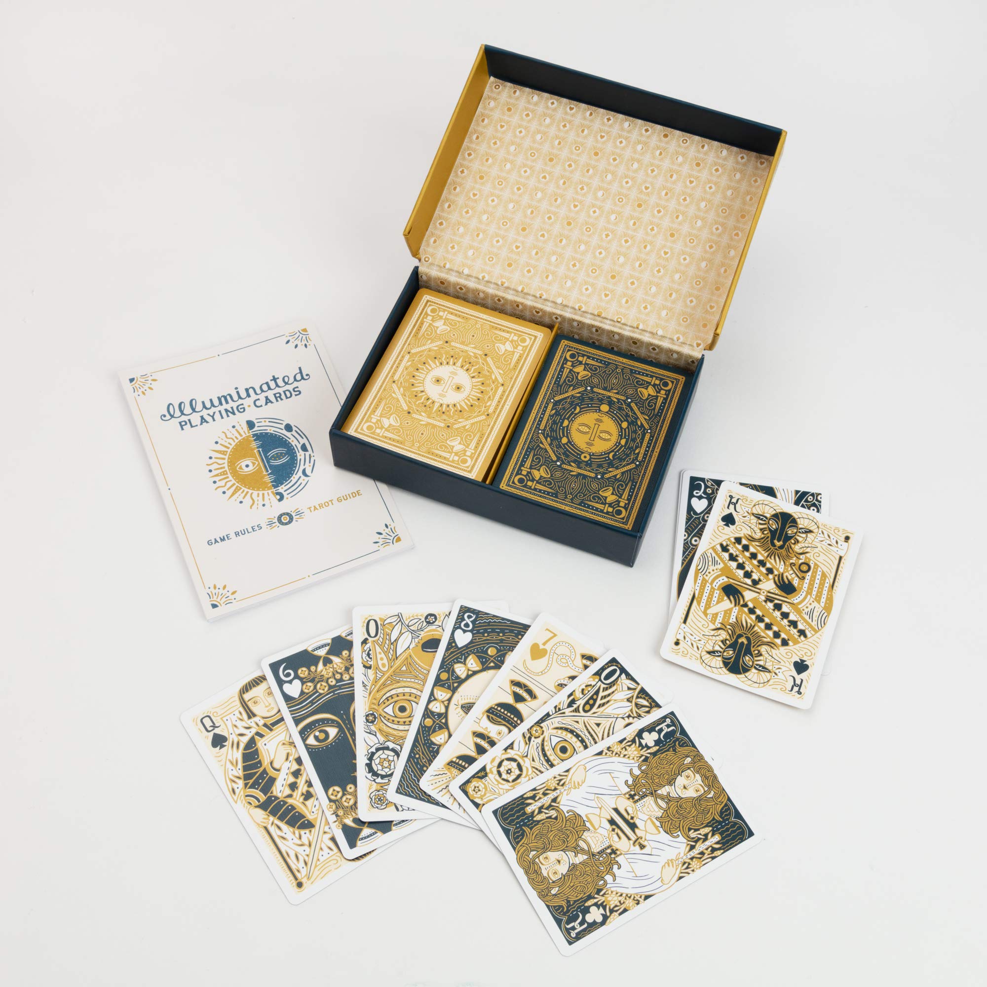Illuminated Playing Cards: Two Decks For Games And Tarot (The Illuminated Art Series),New
