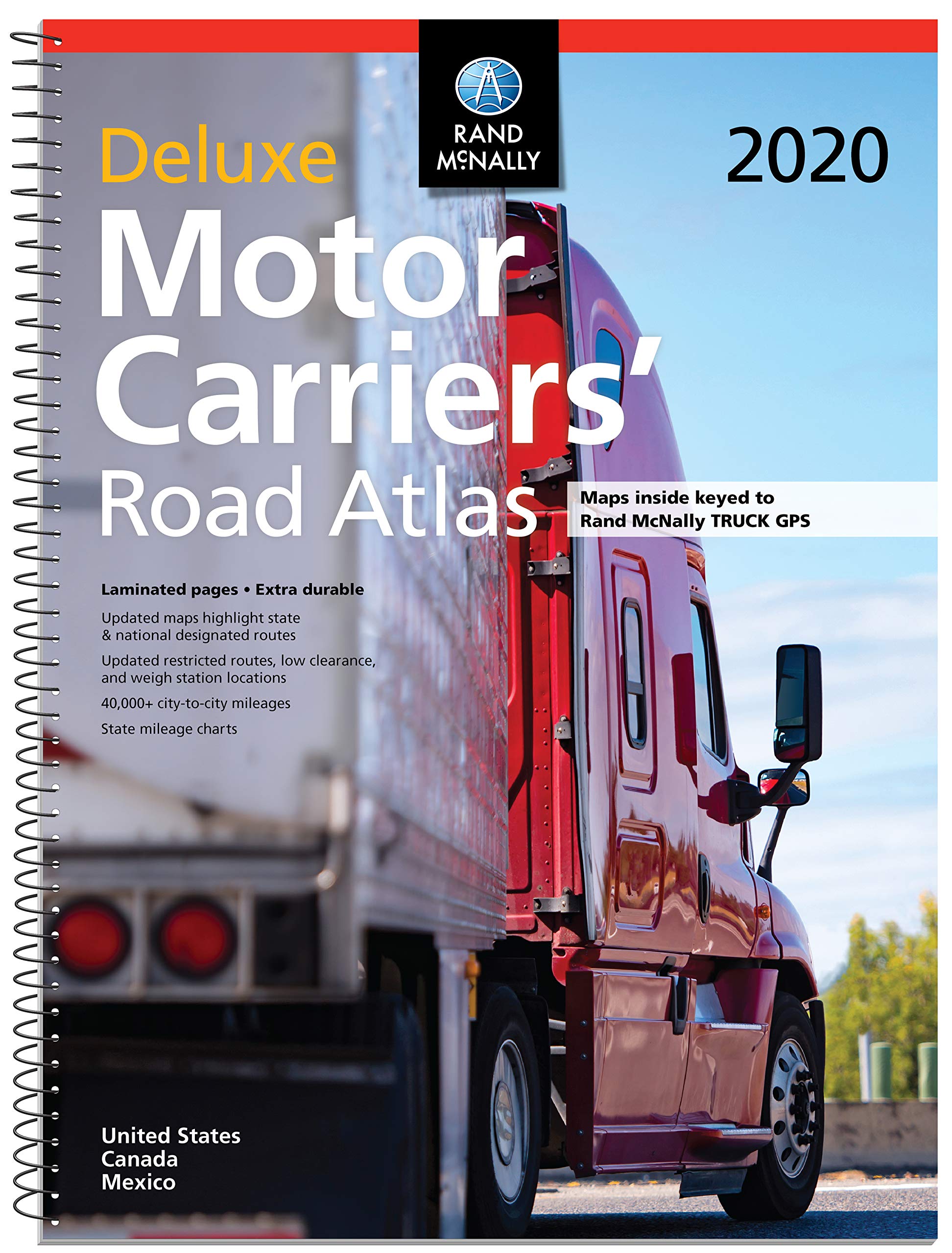 Rand Mcnally 2020 Deluxe Motor Carriers' Road Atlas United States Canada Mexico