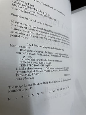 Don'T Panicdinner'S In The Freezer: Greattasting Meals You Can Make Ahead-used