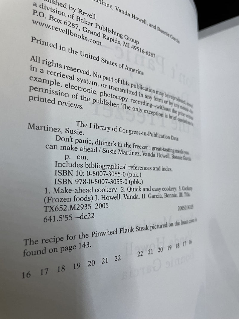 Don'T Panicdinner'S In The Freezer: Greattasting Meals You Can Make Ahead-used