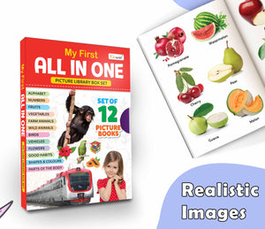 ChildrenS Educational Book Collection (Red Edition) : KidS My First All In One Picture Library Box, Learning Book For Preschoolers, Educational Picture Books For Toddlers Of 12 Books