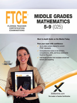 2017 FTCE Middle Grades Math 59 (025) (Florida Teacher Certification Examinations (FTCE)),Used