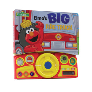 Sesame Street  Elmos Big Fire Truck Adventure  Sound Book with Interactive Toy Steering Wheel  PI Kids (PlayASound)