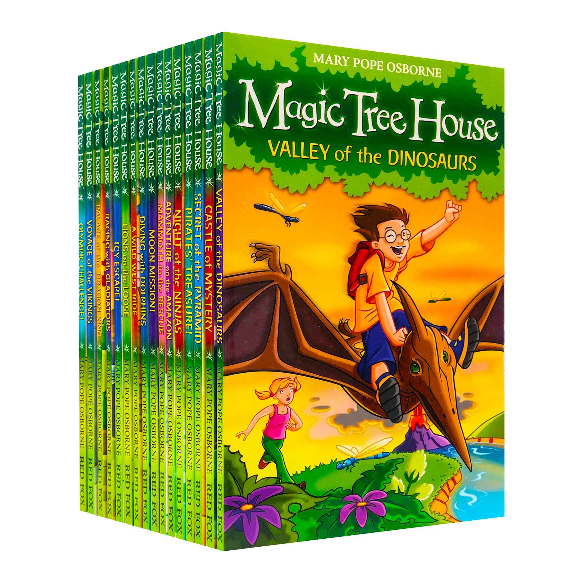 Mary Pope Osborne Magic Tree House Collection 16 Books Set (Moon Mission!, Icy Escape!, Olympic Challenge!, Castle of Mystery, N