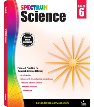 Spectrum Grade 6 Science Workbook, Middle School Books Covering Natural, Earth, Life Sciences, and More With Scientific Research,New
