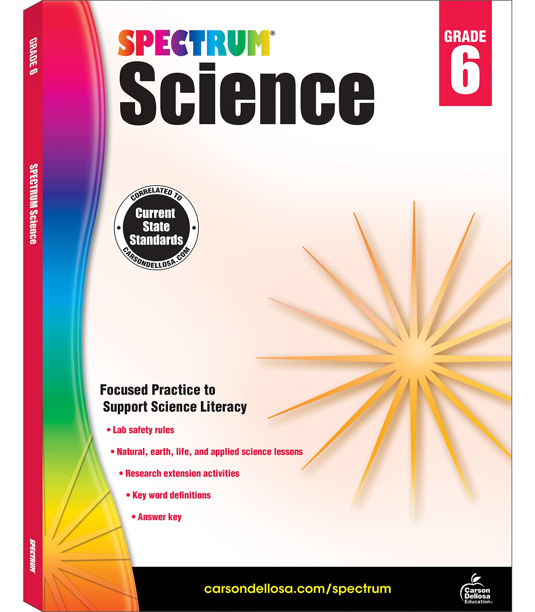 Spectrum Grade 6 Science Workbook, Middle School Books Covering Natural, Earth, Life Sciences, and More With Scientific Research,Used