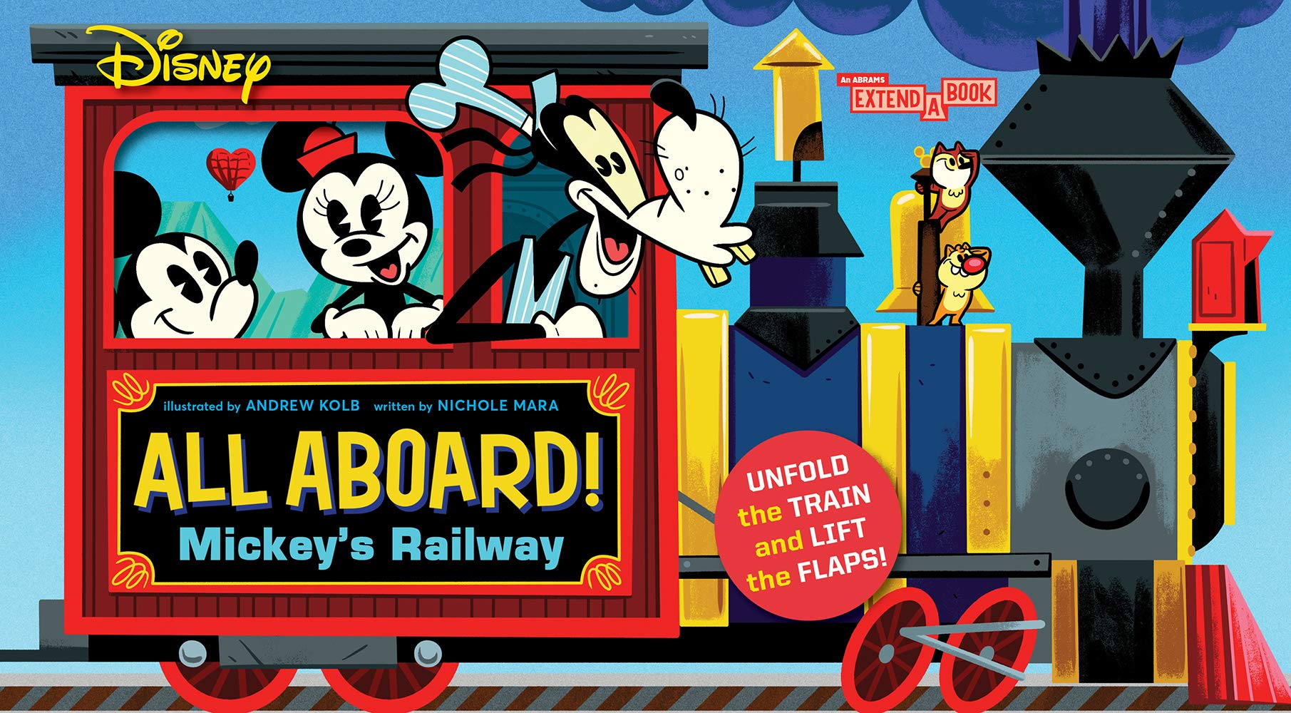 Disney All Aboard! Mickeys Railway (An Abrams ExtendaBook): A Board Book,Used
