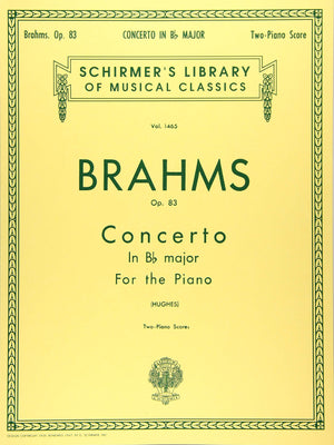 Concerto No. 2 in Bb, Op. 83: Schirmer Library of Classics Volume 1465 Piano Duet (Schirmer's Library of Musical Classics),Used