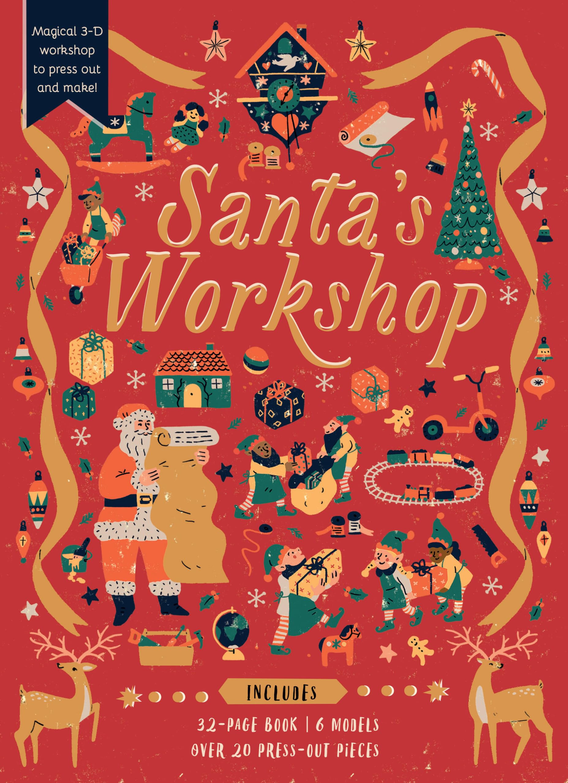 SantaS Workshop: Magical 3D Workshop To Press Out And Make! Includes: 32Page Book, 6 Models, Over 20 PressOut Pieces (Busy