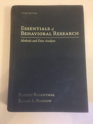 Essentials of Behavioral Research: Methods and Data Analysis,Used