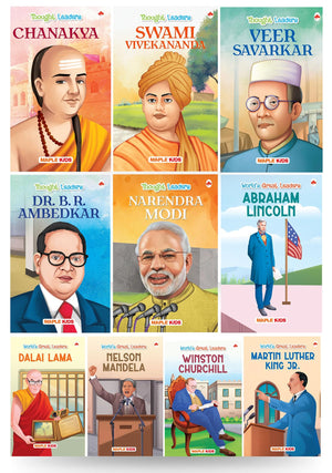 Story Books For Kids - Greatest Leaders (Set Of 10 Books) - Abraham Lincoln, Dalai Lama, Nelson Mandela, Winston Churchill, Martin Luther King Jr., Ambedkar, Chanakya, Vivekananda, Narendra Modi - Biographies For Kids - Age 6+