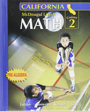 Math, Grade 7 Course 2: Mcdougal Littell Middle School Math California,New
