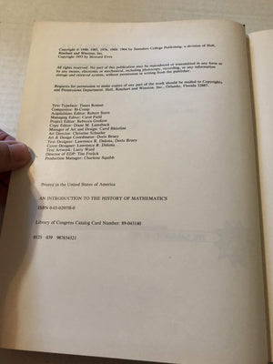 An Introduction to the History of Mathematics,Used