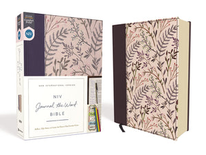 NIV, Journal the Word Bible, Cloth over Board, Pink Floral, Red Letter, Comfort Print: Reflect, Take Notes, or Create Art Next t,Used