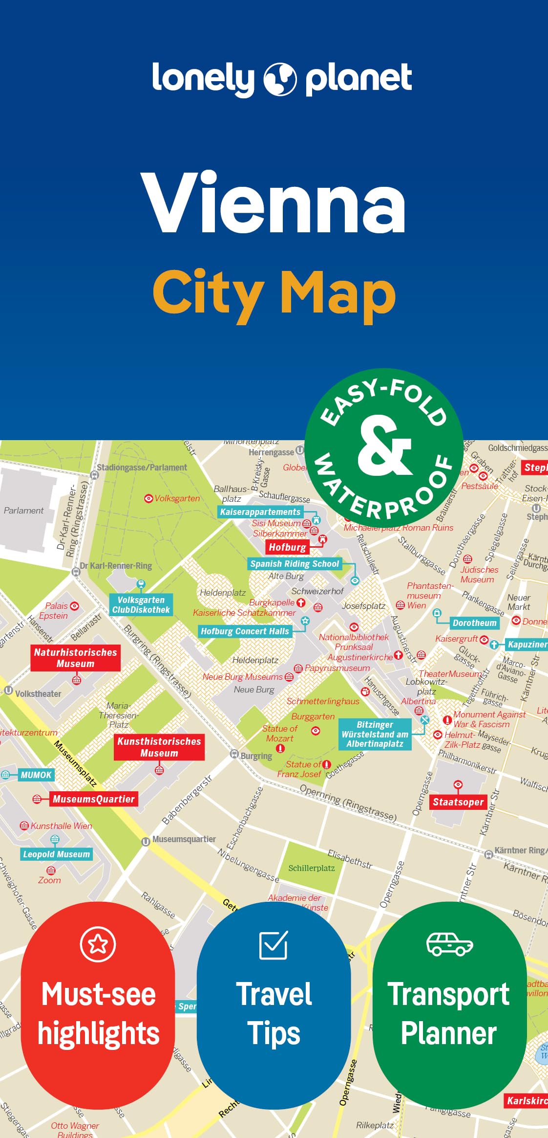 Lonely Planet Vienna City Map: Durable, Waterproof, EasyFold Planning Map with Attractions & Walking Tours