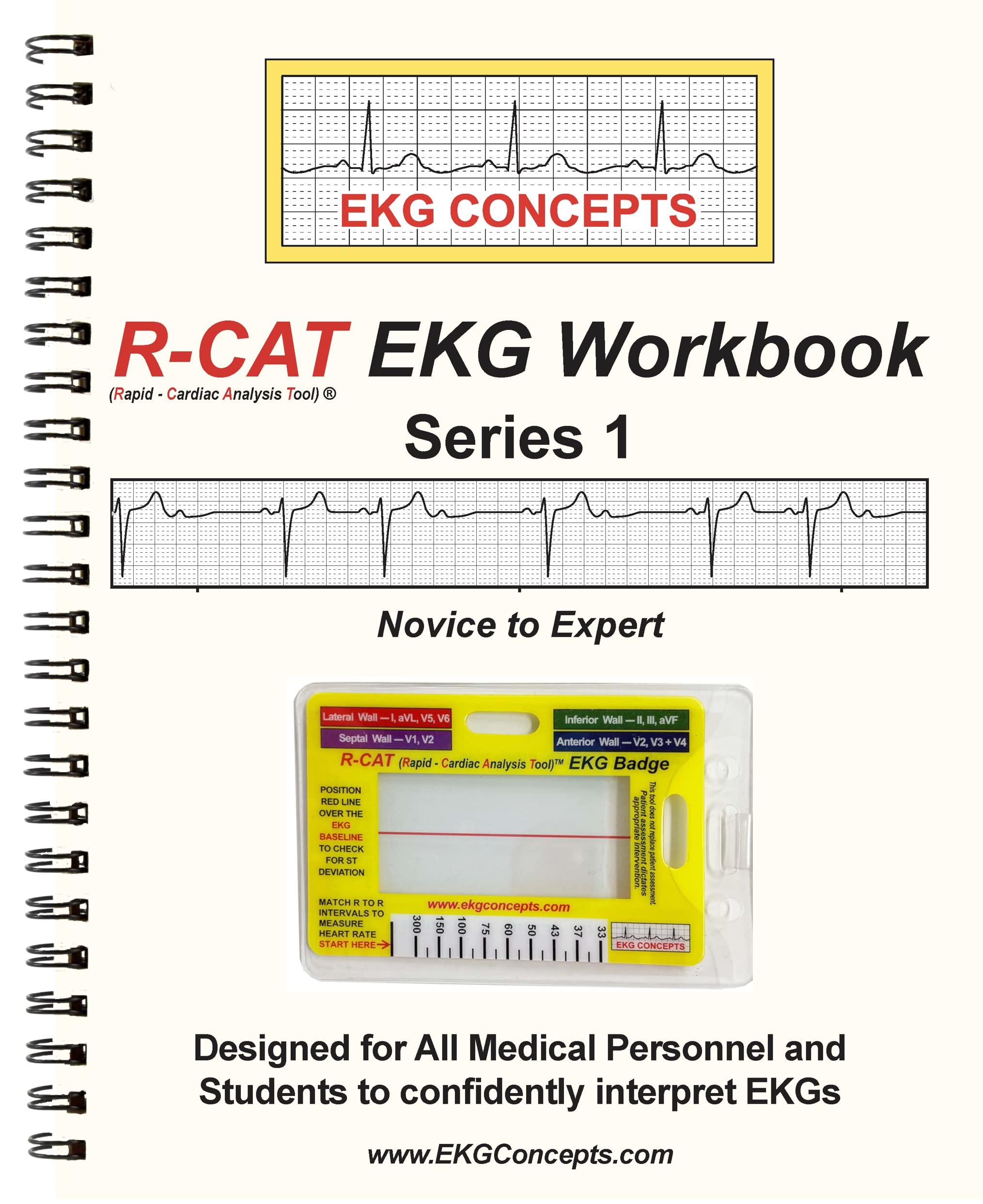 R-CAT EKG Workbook Series 1 - Includes R-CAT EKG Badge for Enhanced Learning