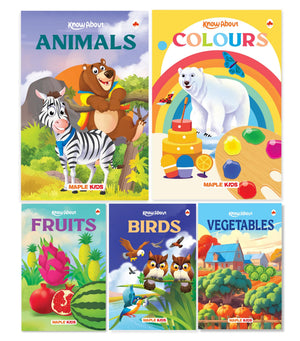 My First Rhyming Sentences Books For Kids (Illustrated) (Colourful) (Set Of 5 Books) - Vegetables, Fruits, Colours, Birds, Animals - Rhymes - Science Knowledge For Kids - Encyclopedia For Children - Introduction For Kids