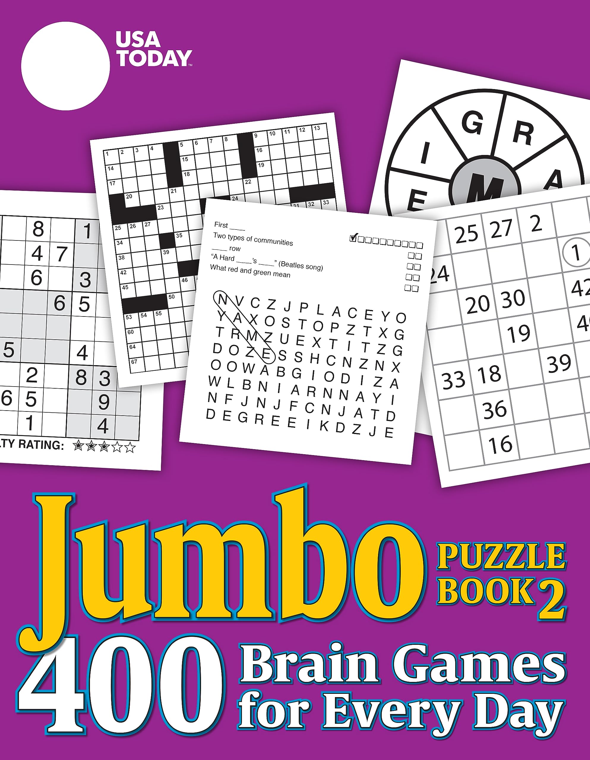 Usa Today Jumbo Puzzle Book 2: 400 Brain Games For Every Day (Usa Today Puzzles) (Volume 11)-used